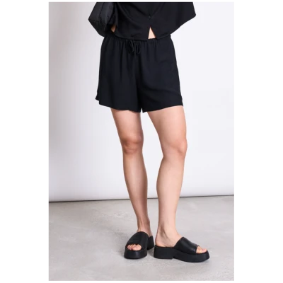 JAN 'N JUNE Damen vegan Shorts Drawstring Lov Schwarz