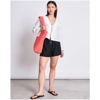 JAN 'N JUNE Damen vegan Shorts Marum Drawstring Schwarz
