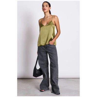 JAN 'N JUNE Damen vegan Slip Top Maud Woody OlivgrÃ¼n