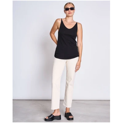 JAN 'N JUNE Damen vegan Slip Top Triangle Flow Schwarz