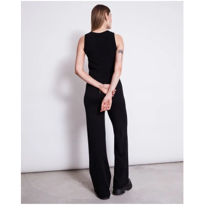 JAN 'N JUNE Damen vegan Strick-Top Garda Schwarz