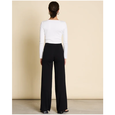 JAN 'N JUNE Damen vegan Strickhosen Ana Schwarz