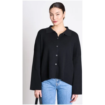 JAN 'N JUNE Damen vegan Strickjacke Anjo Schwarz