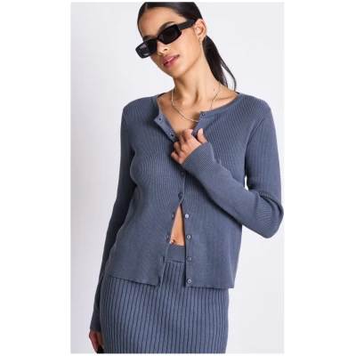 JAN 'N JUNE Damen vegan Strickjacke Mit Rundhalsausschnitt Glimt Turbulence