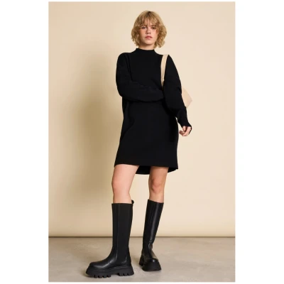 JAN 'N JUNE Damen vegan Strickkleid Nuna Schwarz
