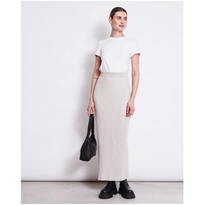 JAN 'N JUNE Damen vegan Strickrock Ebba Elfenbein