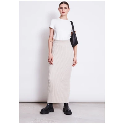 JAN 'N JUNE Damen vegan Strickrock Ebba Elfenbein