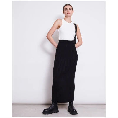 JAN 'N JUNE Damen vegan Strickrock Ebba Schwarz