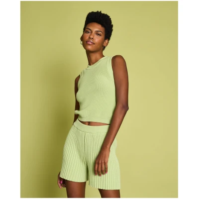 JAN 'N JUNE Damen vegan Strickshorts Idoia Matcha GrÃ¼n