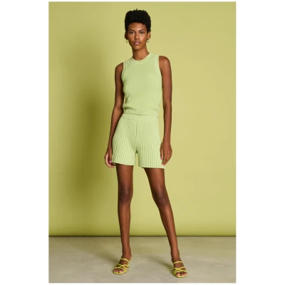 JAN 'N JUNE Damen vegan Strickshorts Idoia Matcha GrÃ¼n