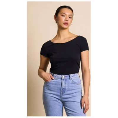 JAN 'N JUNE Damen vegan T-Shirt Ballerina Aloe Soft Schwarz