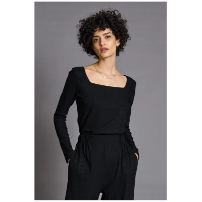 JAN 'N JUNE Damen vegan T-Shirt Longsleeve Fria Schwarz