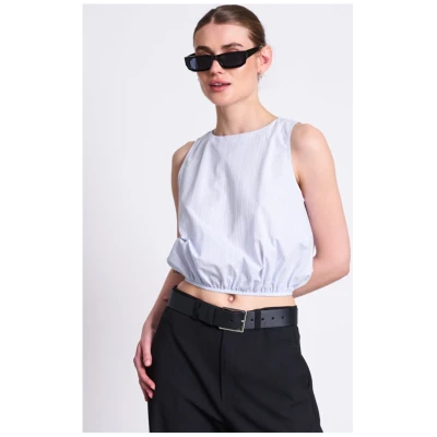 JAN 'N JUNE Damen vegan Top Amalien Blau Weiß Gestreift