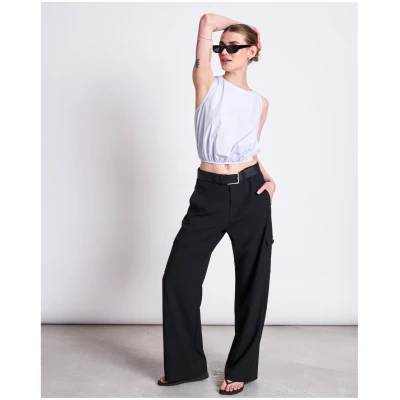 JAN 'N JUNE Damen vegan Top Amalien Blau Weiß Gestreift