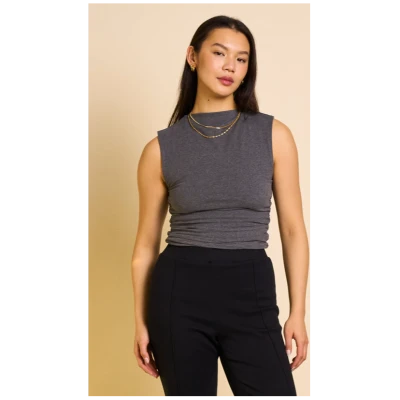 JAN 'N JUNE Damen vegan Top Rafo Dunkelgrau