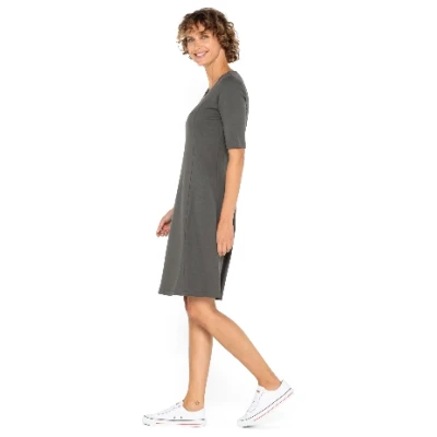 Jerseykleid 1/2-Arm aus reiner Bio-Baumwolle, lakritz 38