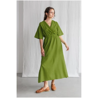 Jyoti Fair Works Damen vegan Kleid Vasi Basil