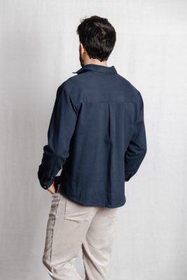 Jyoti Fair Works Herren vegan Hemd Nakshita Grau Blau
