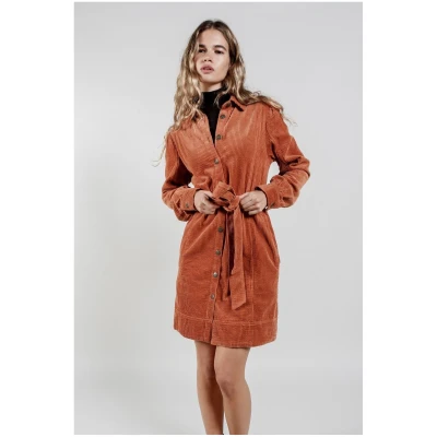 KOMODO Damen vegan Kleid Corduroy Ruby Ginger