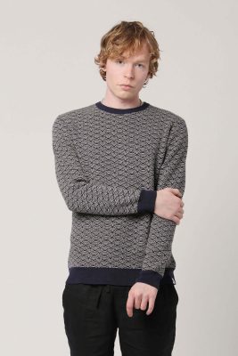 KOMODO Herren vegan Pullover Hakku Gots Biologisch Baumwolle Navy