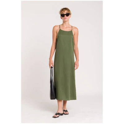 Kings of Indigo Damen vegan Kleid Corinne VierblÃ¤ttriges Kleeblatt GrÃ¼n