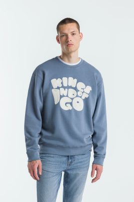 Kings of Indigo Herren vegan Sweatshirt Neil Coronet Blau Koi Chain