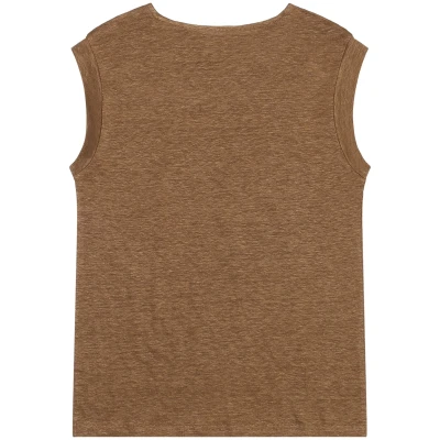 KnowledgeCotton Apparel Damen vegan T-Shirt Loose Fold Up Braun