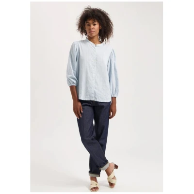 Kuyichi Damen vegan Bluse Emma Hs Hellblau