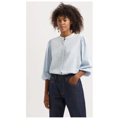 Kuyichi Damen vegan Bluse Emma Hs Hellblau