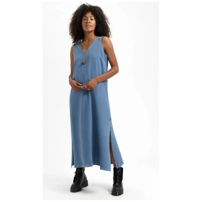 Kuyichi Damen vegan Langes Kleid Macy Blau