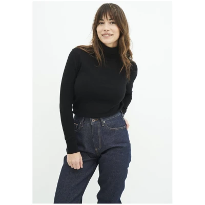 Kuyichi Damen vegan Rachel Rollkragenpullover Jet Black