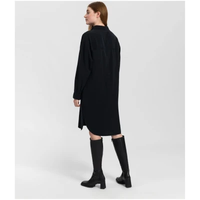 Kuyichi Damen vegan Sadie Kleid Tiefschwarz