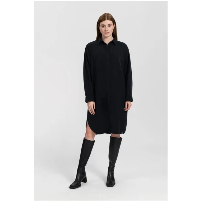 Kuyichi Damen vegan Sadie Kleid Tiefschwarz