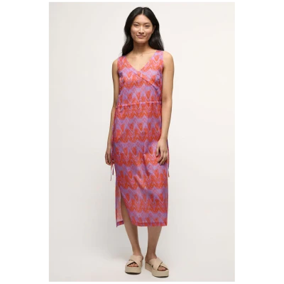 Lanius Damen vegan Maxikleid Wild Waves Leicht Lila & Rot