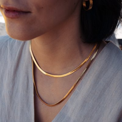 Les Reines Damen vegan Halskette Regal Serpent 24k Vergoldet