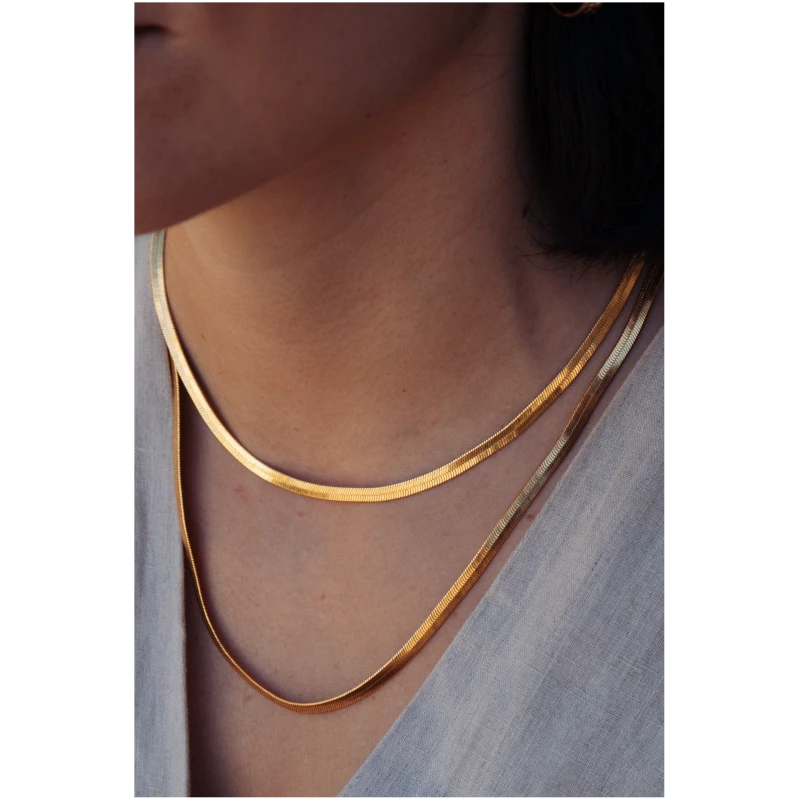 Les Reines Damen vegan Halskette Regal Serpent 24k Vergoldet