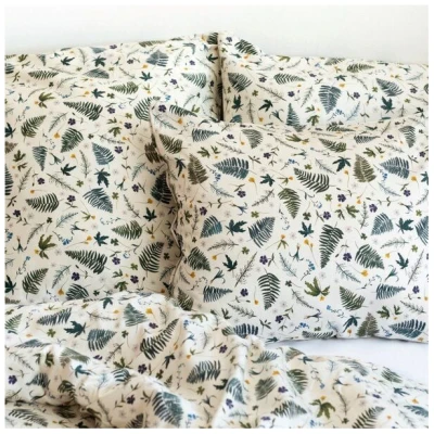 Lesen - Design-Bettwäsche Nachhaltiges Bettwäsche-Set aus 100% BIO-Baumwollsatin - Farne