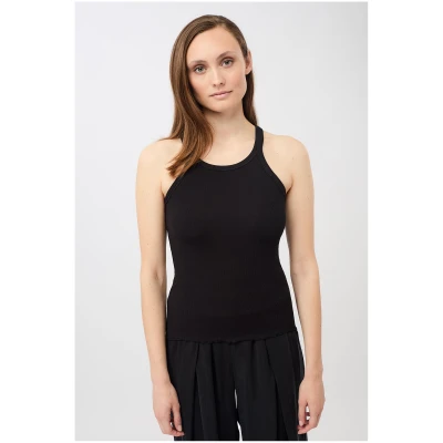 MANDALA Damen vegan Tank Top Gerippt Schwarz