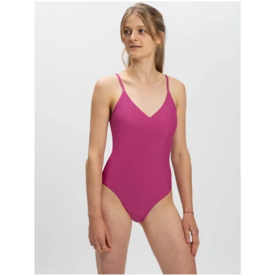 MATONA Damen vegan Badeanzug V-Ausschnitt Lila