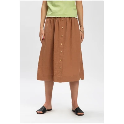 MATONA Damen vegan Midirock Kaffeebraun