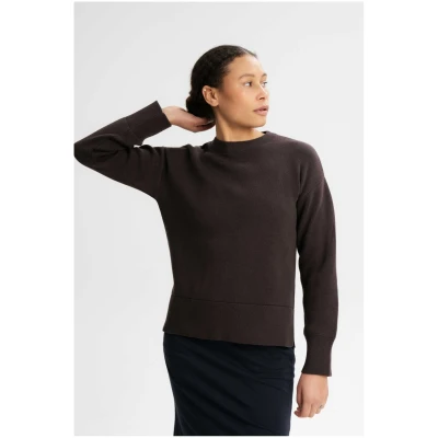 MELA Damen vegan Strickpullover Faiza Dunkelbraun