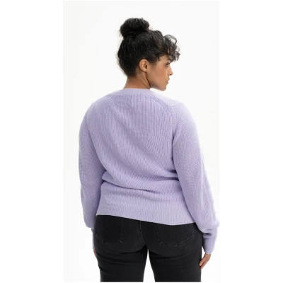 MELA Damen vegan Strickpullover Gauri Crocus Lila