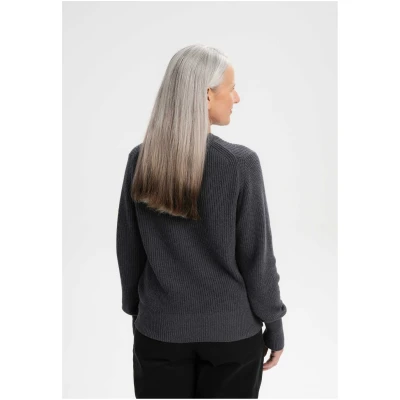 MELA Damen vegan Strickpullover Gauri Dunkelgrau