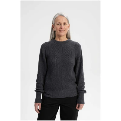 MELA Damen vegan Strickpullover Gauri Dunkelgrau