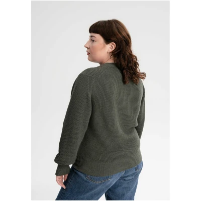 MELA Damen vegan Strickpullover Gauri GrÃ¼n Melange