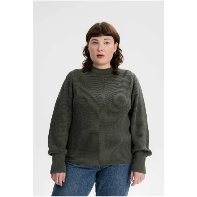 MELA Damen vegan Strickpullover Gauri GrÃ¼n Melange