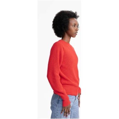 MELA Damen vegan Strickpullover Gauri Mohnrot