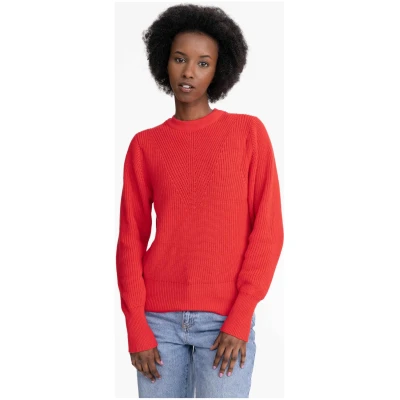 MELA Damen vegan Strickpullover Gauri Mohnrot