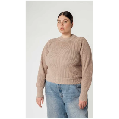 MELA Damen vegan Strickpullover Riya Mushroom Beige