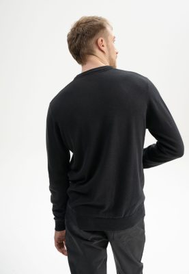 MELA Herren vegan Feinstrick Pullover Himal Schwarz
